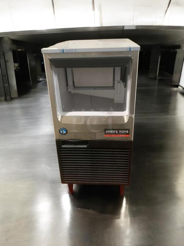 Hoshizaki KM-81BAJ undercounter ice maker in outstanding condition, air-cooled, 115V, fully tested, label "Chef's Toys."