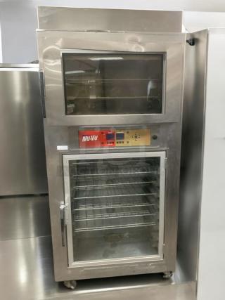 NU-VU SUB-123P Oven/Proofer Combo, prime condition, 208V, fully tested. Stainless steel, glass doors, control panel with brand labeling.