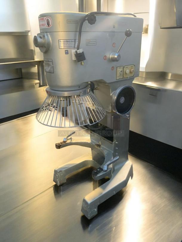 Pristine Precision Mixers HD-60, 60-Qt commercial planetary mixer, 220V, fully tested. Albany, NY. Labels visible on body.