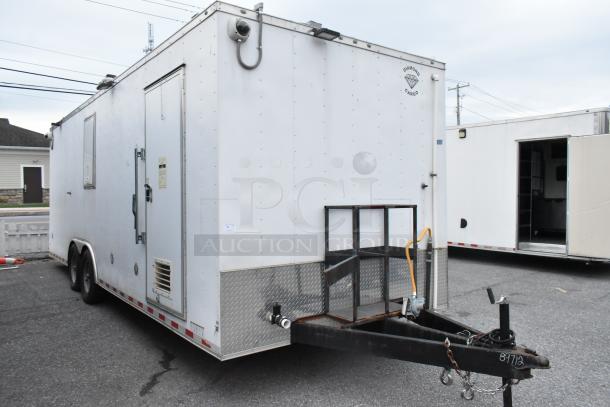 Brand new 2021 24' food trailer with commercial kitchen equipment, Pyrochem hood, Arctic Air prep tables, clear title.