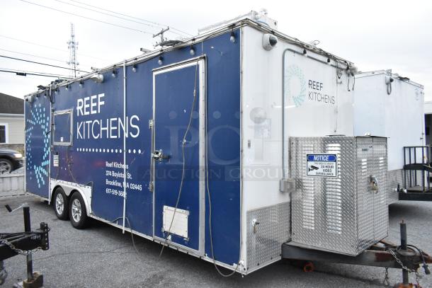 Brand new 24' Cruising Kitchens food trailer with commercial-grade equipment. Includes grease hood, fire suppression, Arctic Air units, and more.