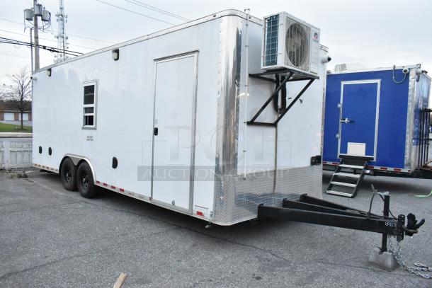 24' unbranded cold food and beverage trailer with Gree air unit, commercial equipment, and security system. Excellent condition.
