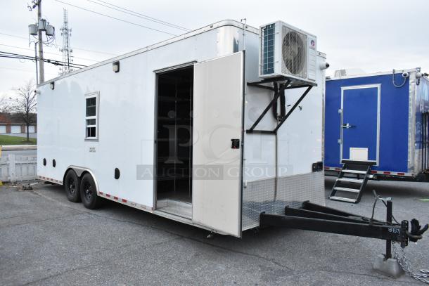 24' unbranded cold food retail trailer, 2021, fully equipped with commercial-grade appliances, Gree air curtain, security system.