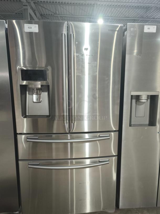 Samsung 28 cu ft 4-Door French Door Refrigerator, model RF4287HARS, stainless steel, with FlexZone™ Drawer, tested and working.