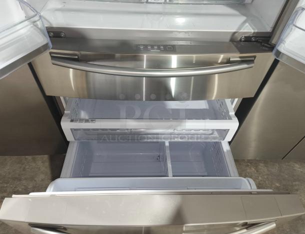 Samsung RF4287HARS 28 cu ft 4-Door French Door Refrigerator with open FlexZone™ Drawer, stainless steel finish, excellent condition.
