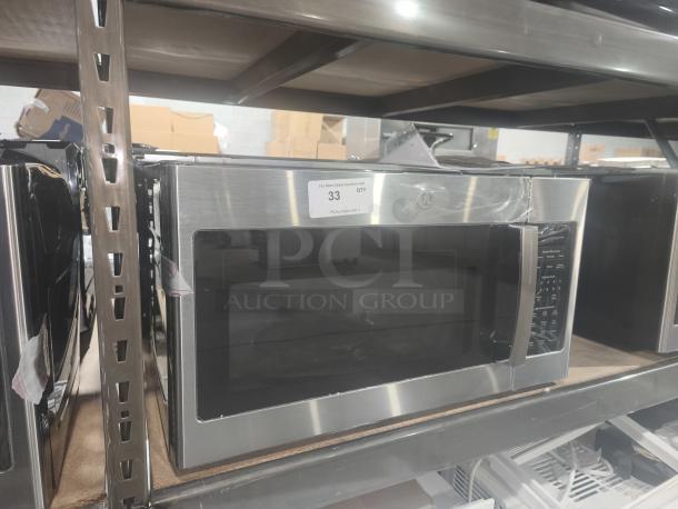 BRAND NEW SCRATCH AND DENT GE 1.7 cu ft Over-the-Range Microwave Oven, Model JVM6175SK6SS, stainless steel, visible packaging.