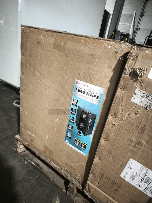 BRAND NEW FIRST ALERT 2096DF-BD digital fire safe in box, 2.1 cu ft, UL fire rated 60 mins at 1700°F, waterproof, bolt-down.