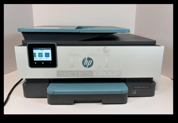 HP OfficeJet Pro 8028e All-in-One Wireless Inkjet Printer, brand new, touchscreen display, sleek design, model Pro 8028e.