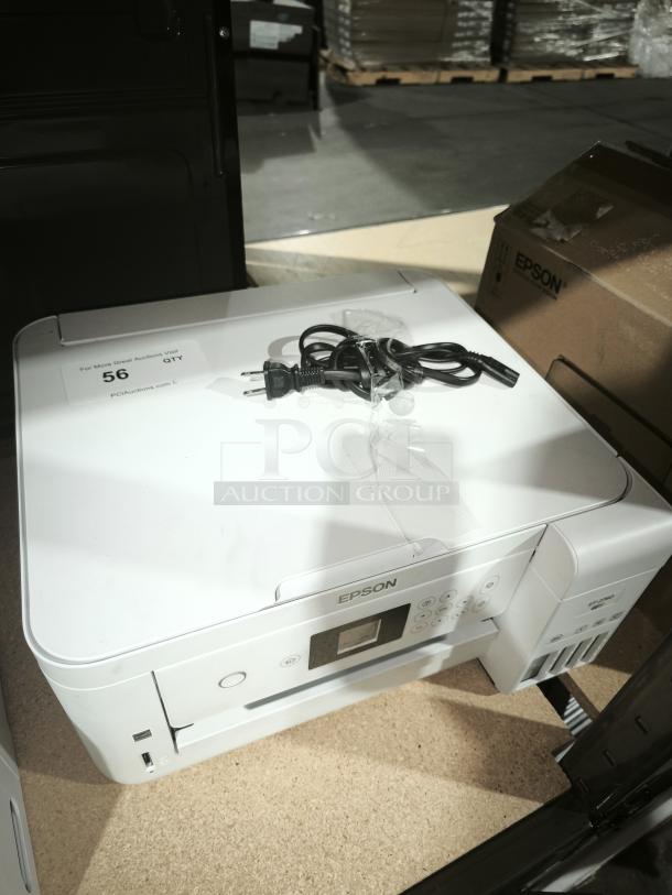 Brand new Epson EcoTank ET-3760 printer with power cord. Features cartridge-free design, ADF, Ethernet; in original box.