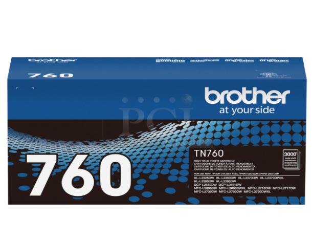 Brother Genuine TN760 High Yield Black Toner Cartridge for BOTHER printers, new in box, compatible with specific models.