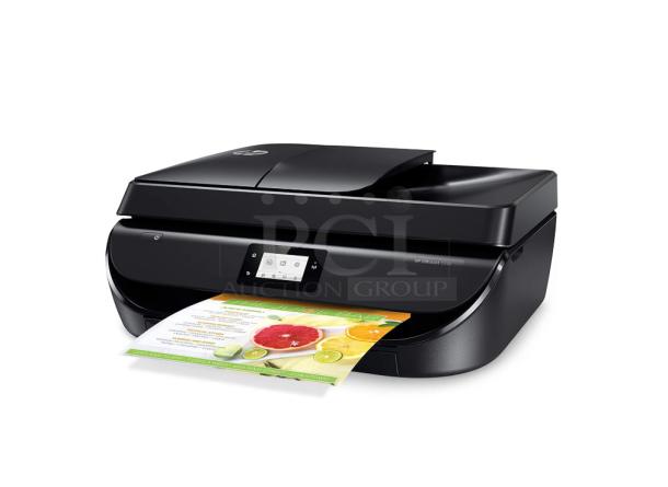 HP OfficeJet 5258 Color Inkjet All-in-One Printer, new condition, touchscreen control, model displayed.