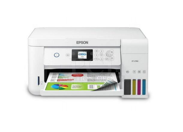 EcoTank ET-2760 All-in-One Supertank Printer, new condition, cartridge-free, white design, model ET-2760.