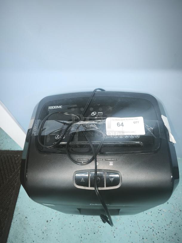 Fellowes Microshred 1800MC 18-Sheet Microcut Shredder, P-4 Security, 8-Gallon Bin, new condition, visible power cord.