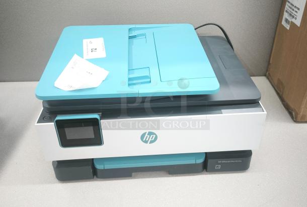 Brand new HP OfficeJet Pro 8028e printer, wireless color inkjet, 20 ppm, auto 2-sided, touchscreen, 6-month ink included.