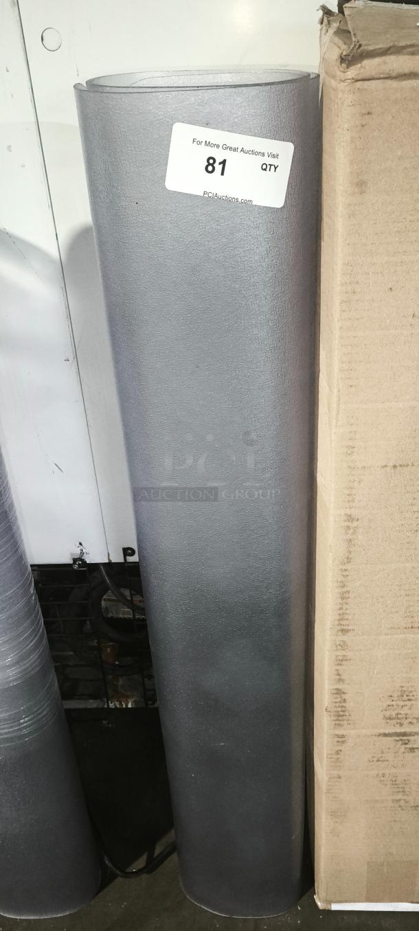 Brand new EverLife chair mat for hard floors, 46x60 inches, clear, rolled, auction label attached.