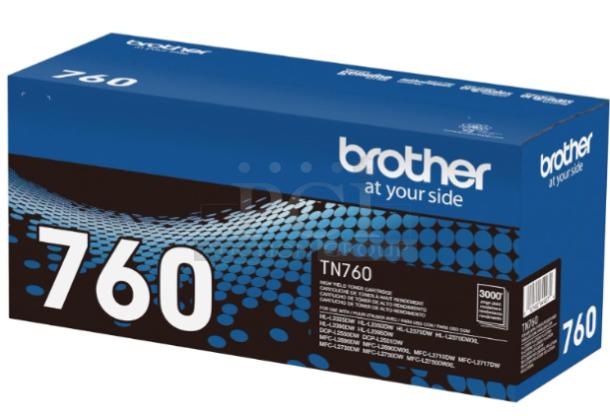 Brother Genuine TN760 Black Toner Cartridge, new, high yield, compatible with MFC and HL series printers, 3000 pages.