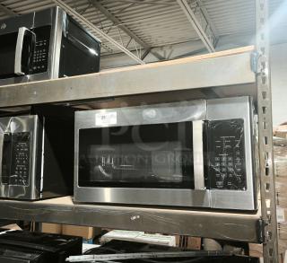 BRAND NEW GE 1.6 cu ft Over-the-Range Microwave Oven, model JVM6175SK6SS, in scratch and dent condition, stainless steel finish.