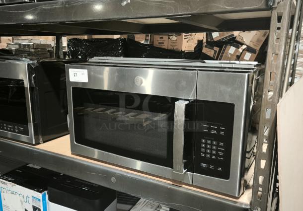 Brand new GE JVM3162RJ6SS 1.6 cu ft over-the-range microwave. Stainless steel, scratch and dent condition.