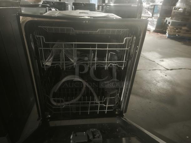 NEW GE 24" Smart Dishwasher, model PDT795SYVFS, with 3rd rack, UltraFresh System, and Microban® technology. Open view.