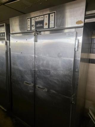 Bakers Aid Proof Box, Model BAPIS-2D-S5. Stainless steel, dual doors, visible wear. Control panel on top.