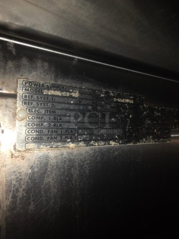 Bakers Aid Proof Box, Model BAPIS-2D-S5, features a metallic label with power supply and model information. Signs of wear.