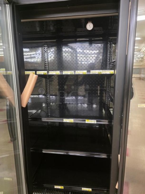 Hill Phoenix ONRZ3 glass door 3-door display case, narrow depth, standard height, for frozen food. Buyer must remove.