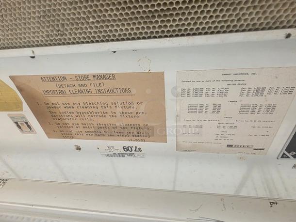 Hill Emhart Multi Deck Cases with cleaning instructions and specifications. No compressor included. Total length: 76 feet.