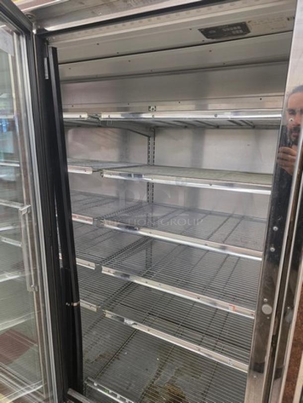 Hill ZAR5G-FCK frozen food door with electric defrost, horizontal lights, wire shelves, no compressor, for sale.