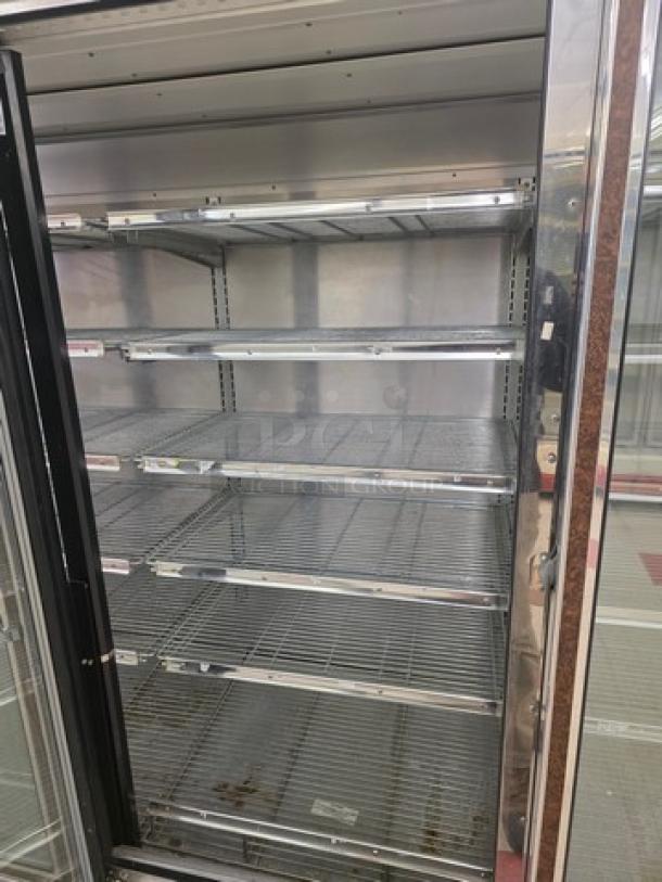 Hill ZAR5G-FCK frozen food door with electric defrost, horizontal lights, and wire shelves. No compressor included.