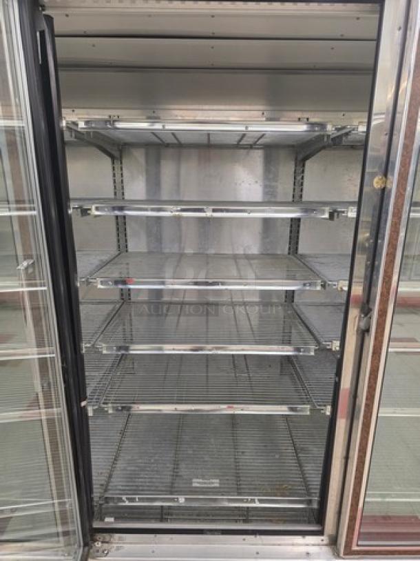 Hill ZAR5G-FCK frozen food door with electric defrost, horizontal lights, and wire shelves. No compressor included.