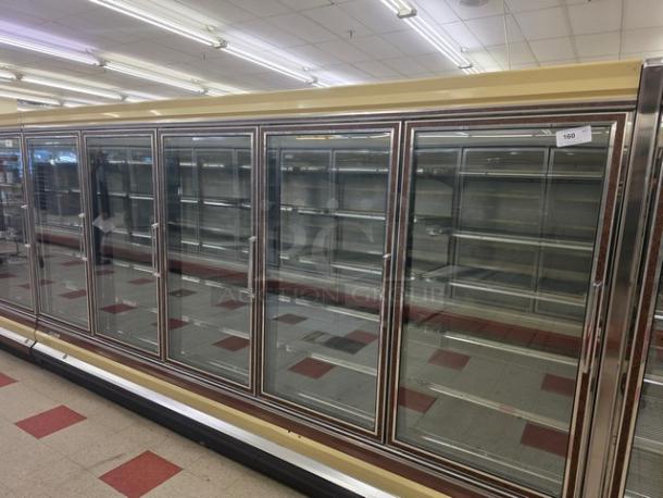 Hill ZAR5G-FCK frozen food doors with electric defrost, horizontal lights, and wire shelves. No compressor included.