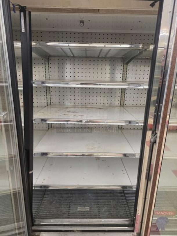 Hill ZAR5G-FCK frozen food door with electric defrost, horizontal lights, wire shelves; no compressor included.