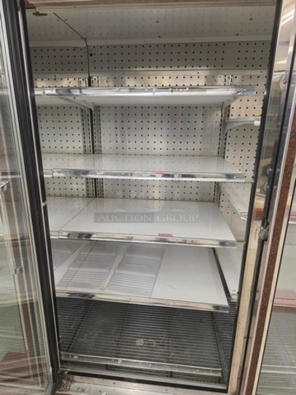 Hill ZAR5G-FCK frozen food door with electric defrost, horizontal lights, wire shelves; no compressor. Sold individually.