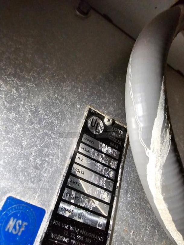 Kramer LV270 Evaporator, 115V, 1 PH, 60 Cycles, 8.0 A. Visible label with model info indicates functionality.