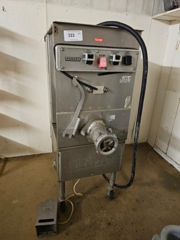 Hobart 4246HD Meat Grinder & Mixer, 8.5 HP, 208V, 60 Hz, 30.0 AMP, stainless steel, visible controls, used condition.