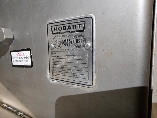 Hobart 4246 HD Meat Grinder & Mixer label, 208V, 60 Hz, 8.5 HP, 30.0 AMP, UL and NSF certified, Made in USA.