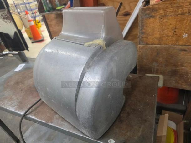 Hobart Commercial Meat Tenderizer Model 703B, silver, used condition with visible wear, compact design, suitable for professional kitchens.