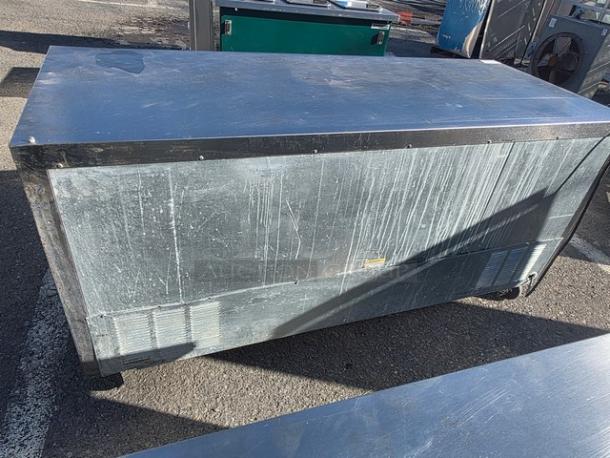 Beverage Air WTR72AY Worktop Refrigerator, 72", stainless steel, visible wear, suitable for commercial kitchens.