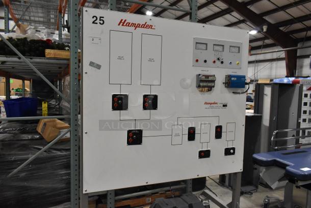 Kyocera solar panels connected to a Hampden controller, model HPT-AC-3, featuring control gauges and wiring diagram.