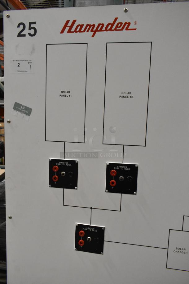 Kyocera Solar Panels on Hampden Controller panel, featuring labeled connections and ammeters for solar energy management.