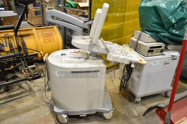 EP MedSystems ViewMate II HD11XE Ultrasound System with Philips monitor on casters. Includes control panel and interface.