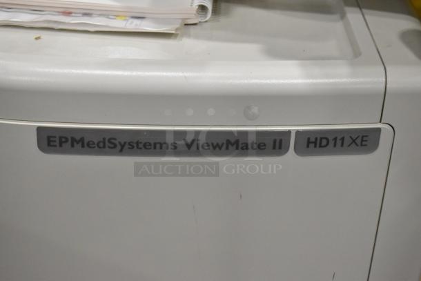EP MedSystems ViewMate II HD11XE ultrasound system, white casing, labels visible. Includes Philips monitor, on casters.