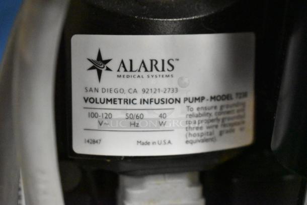 Alaris Volumetric Infusion Pump label, Model 7131, 100-120V, 50/60Hz, 40W, made in USA.