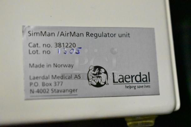 Laerdal SimMan/AirMan Portability Kit Bag with Regulator, Cat. no. 381220, Lot no. 1305, made in Norway.