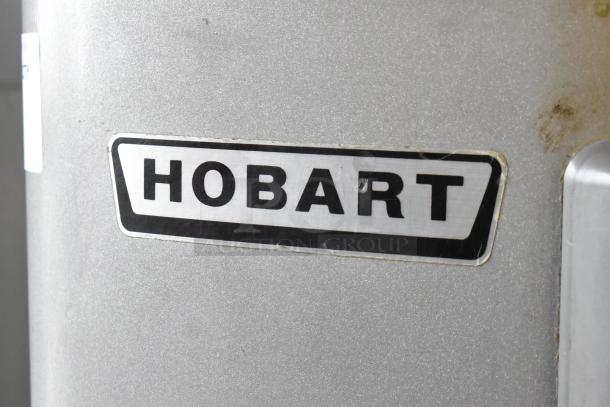 Hobart Legacy HL800 commercial mixer with bowl, guard, dolly, paddle, whisk. Metal, 80 qt, 200-240V, 3 phase.