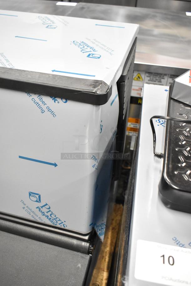 BRAND NEW 2025 Hoshizaki KM-301BAJ stainless steel undercounter ice machine, slight dents, 290 lb capacity, 115V.