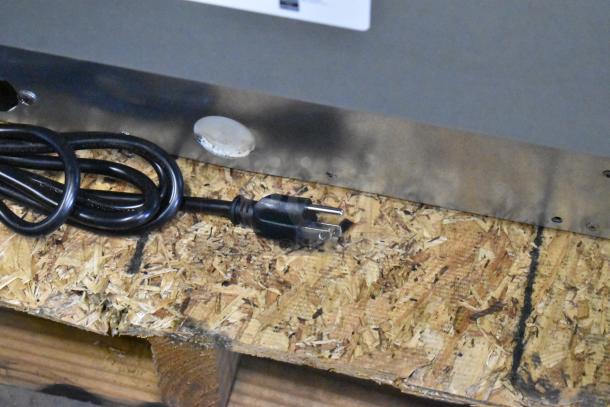 BRAND NEW 2025 Hoshizaki KM-301BAJ stainless steel ice machine, 290 lb capacity, 115V, 1 phase, minor scratches, shown with power cord.