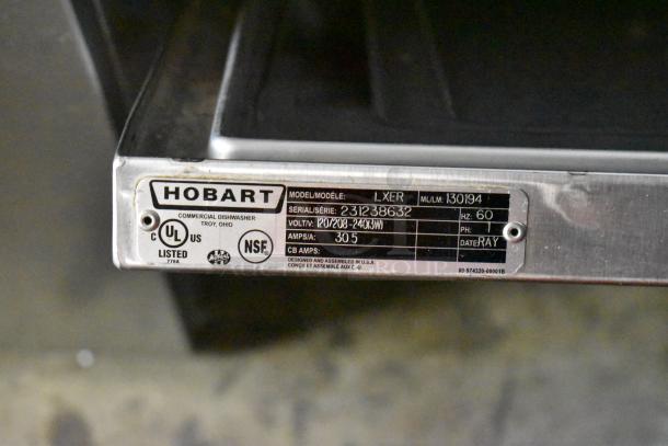 BRAND NEW 2022 Hobart LXER Stainless Steel Commercial Undercounter Dishwasher, 120/208-240V, 1 Phase. Model: LXER, Serial: 231238632.