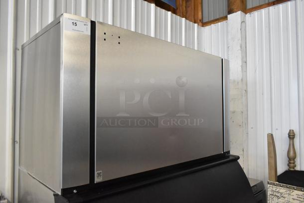 2022 Ice-O-Matic CIM1446HW6 stainless steel commercial ice machine, 48" width, half dice cube, with ice bin, 1520 lb. capacity.
