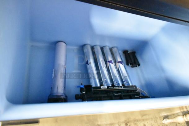 2022 Ice-O-Matic CIM1446HW6 Ice Machine, stainless steel, 48" width, half dice cube, on commercial bin, 1520 lb capacity.